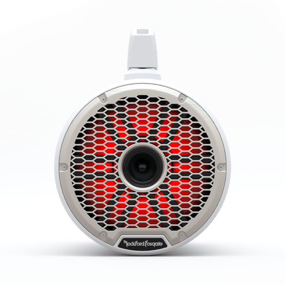 Front View of Wake Tower Speaker with Stainless Steel Grille