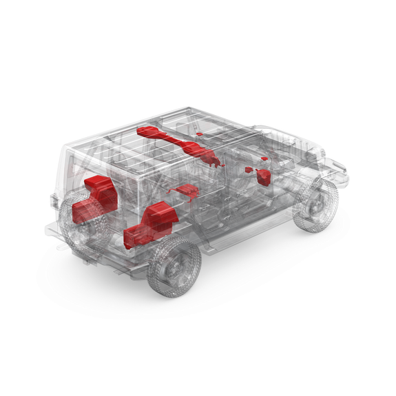 3D View of 18WRNGLER-STG5 Kit in Vehicle