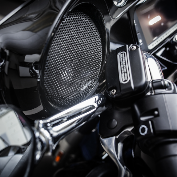 Speaker Installation View on Motorcycle