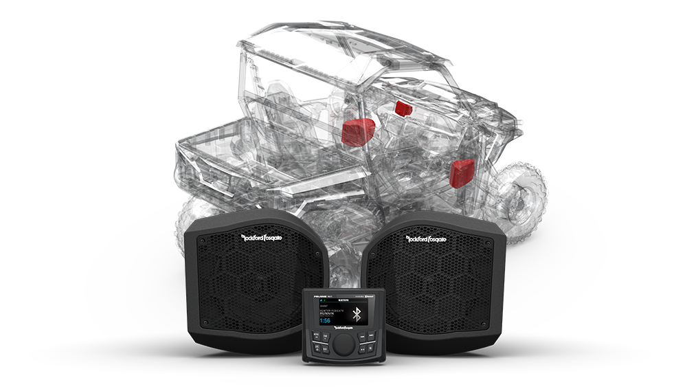 Polaris General factory equipped Rockford Fosgate Stage 1 audio system