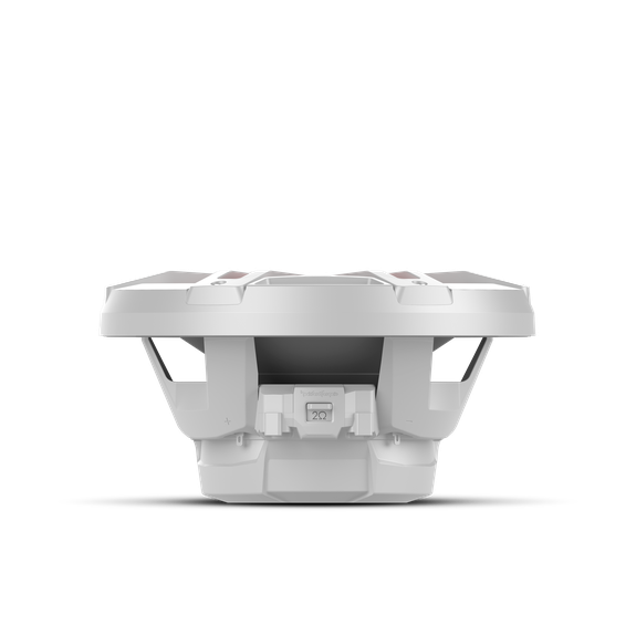 Eye Level View of Subwoofer with White Grille