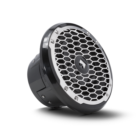 Three Quarter Beauty Shot of Subwoofer with Mesh Grille