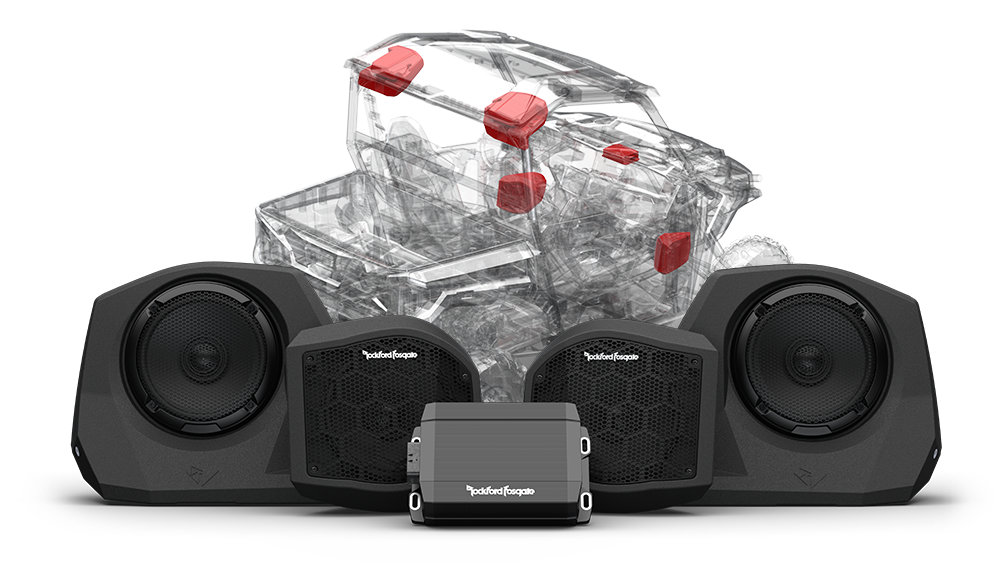 Polaris General factory equipped Rockford Fosgate Stage 3 audio system for Ride Command